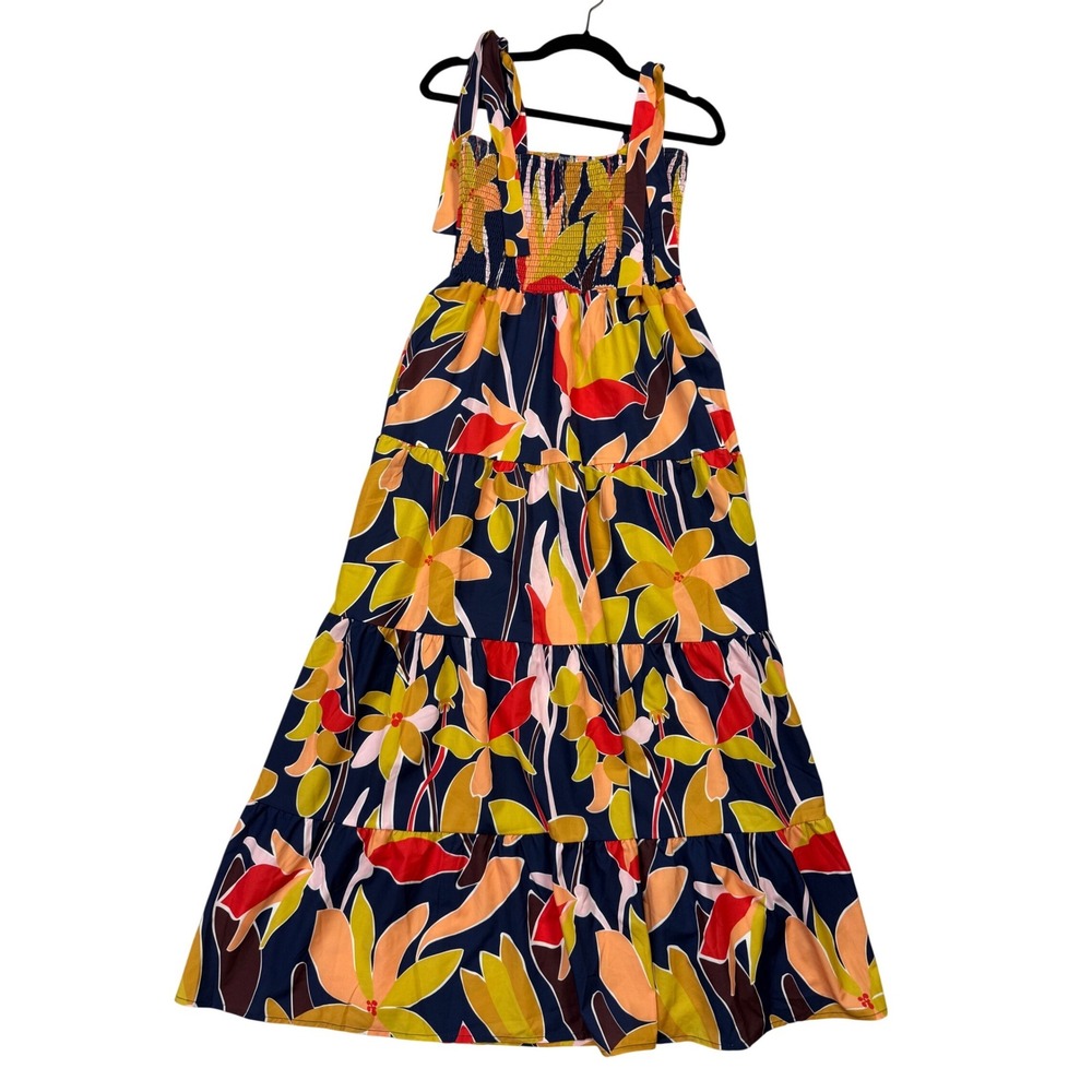 GUC Floral Maxi Dress in Navy, Yellow, Red, Pink